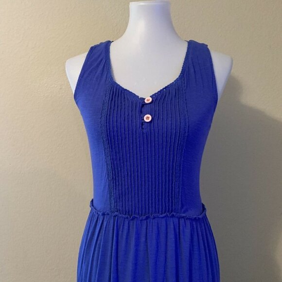 Matilda Jane Blue Solid Sleeveless Pleated Dress - Picture 2 of 6